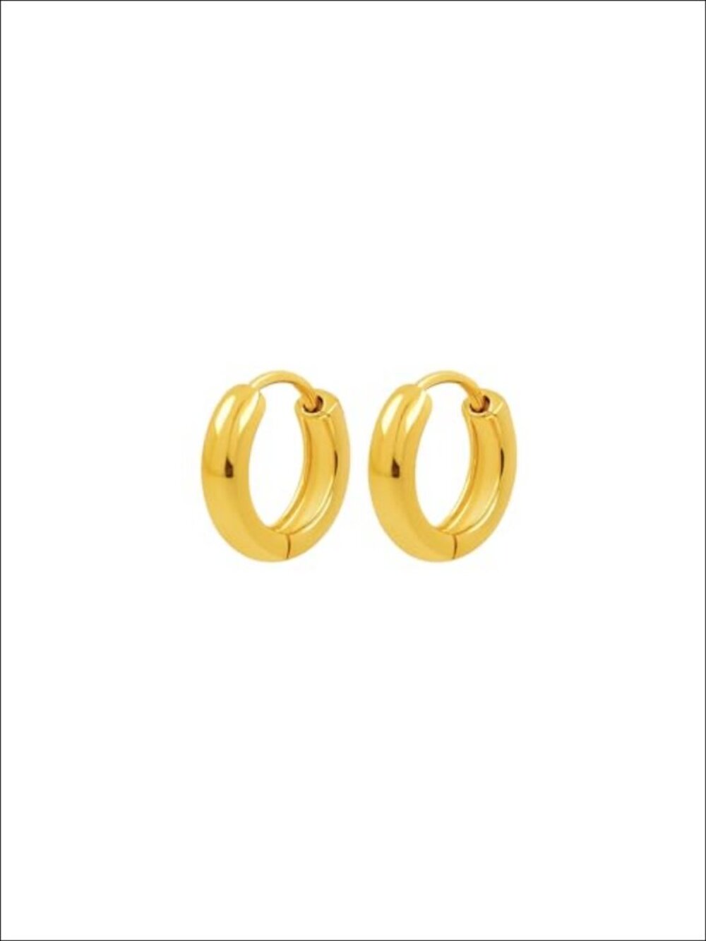 18K Gold Plated Stainless Steel Chunky Hoop Earrings Waterproof